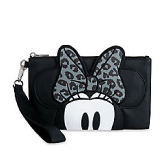 Disney Minnie Mouse Grayscale Wristlet NWT - Picture 2 of 12